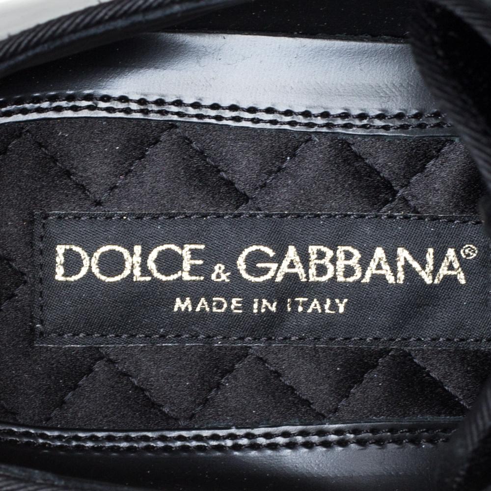 Dolce & Gabbana Black Patent Leather Derby Size 41 2