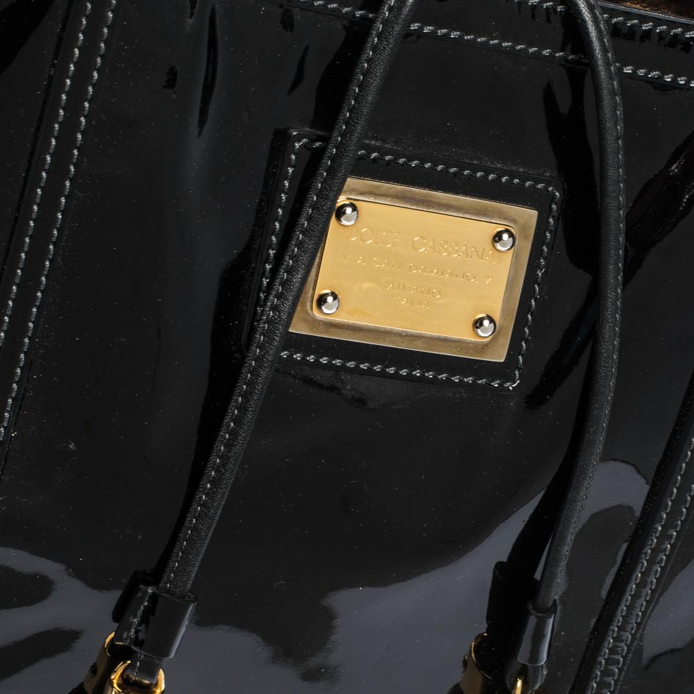 Dolce & Gabbana Schwarzes Lackleder Miss Escape Tote 6