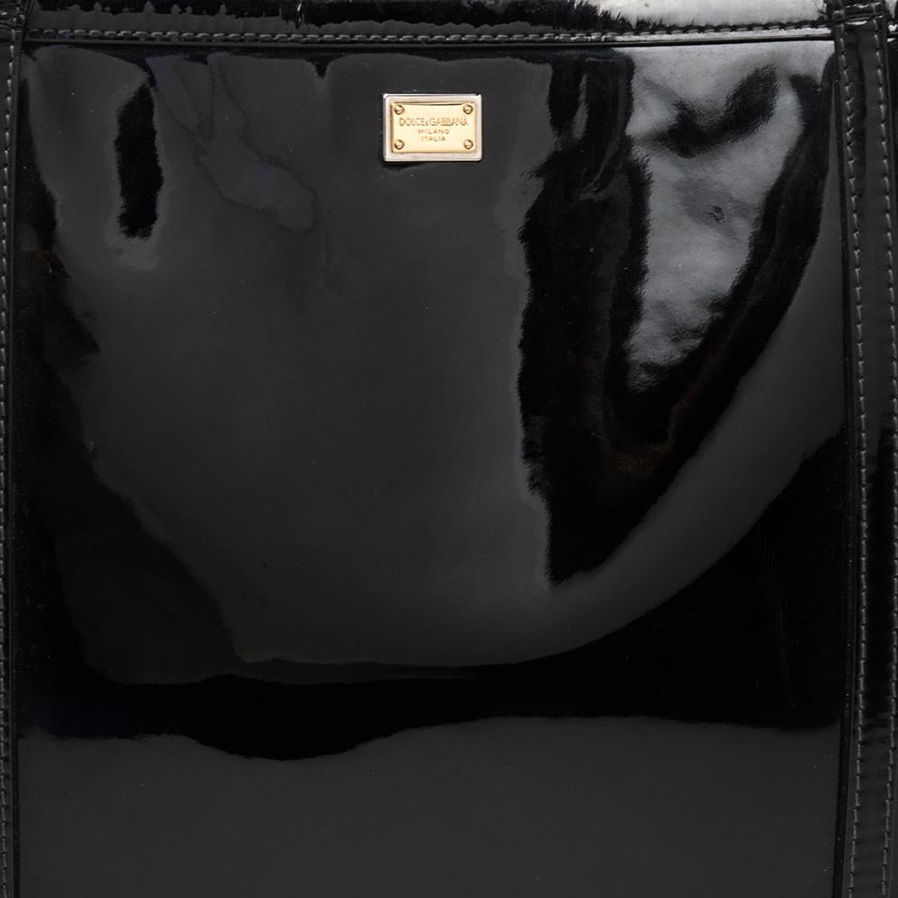 Dolce & Gabbana Black Patent Leather Miss Escape Tote 6