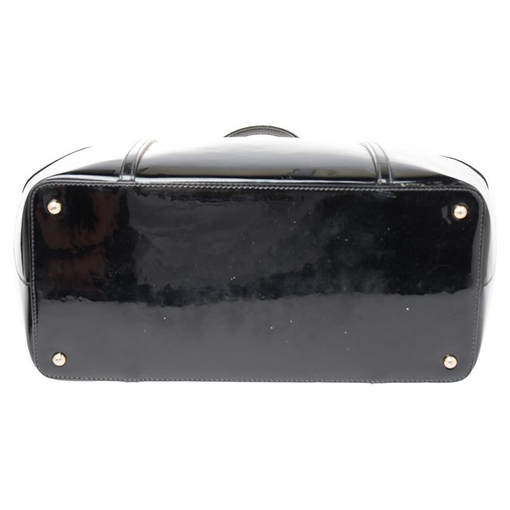 Women's Dolce & Gabbana Black Patent Leather Miss Escape Tote
