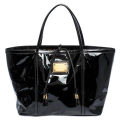 Dolce & Gabbana Schwarzes Lackleder Miss Escape Tote