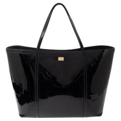 Dolce & Gabbana Black Patent Leather Miss Escape Tote