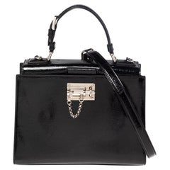 Dolce & Gabbana Black Patent Leather Miss Monica Top Handle Bag
