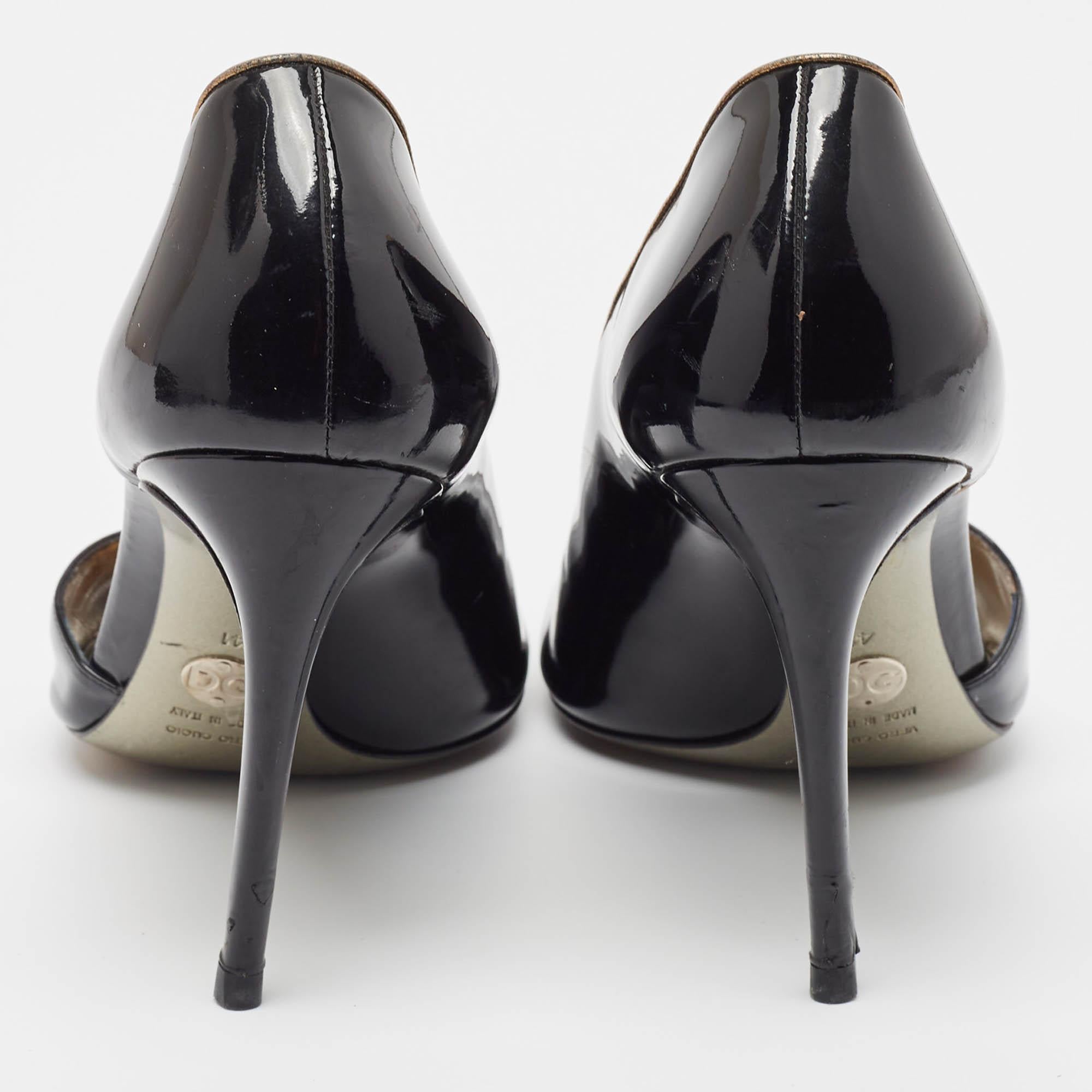 Donna Dolce & Gabbana - Pompe open toe in pelle nera taglia 41 in vendita