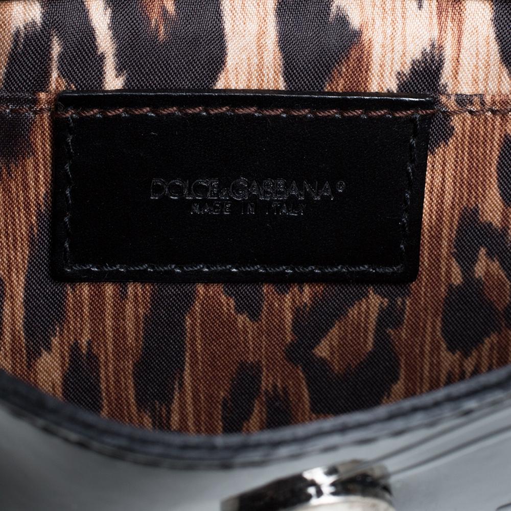 Dolce & Gabbana Black Patent Leather Pochette Bag 4