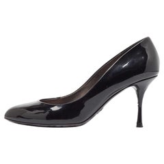 Dolce 
Gabbana Black Patent Leather Pumps Size 38