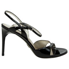 Dolce & Gabbana Black Patent Leather Sandals