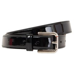 DOLCE & GABBANA black patent leather Thin Belt 80
