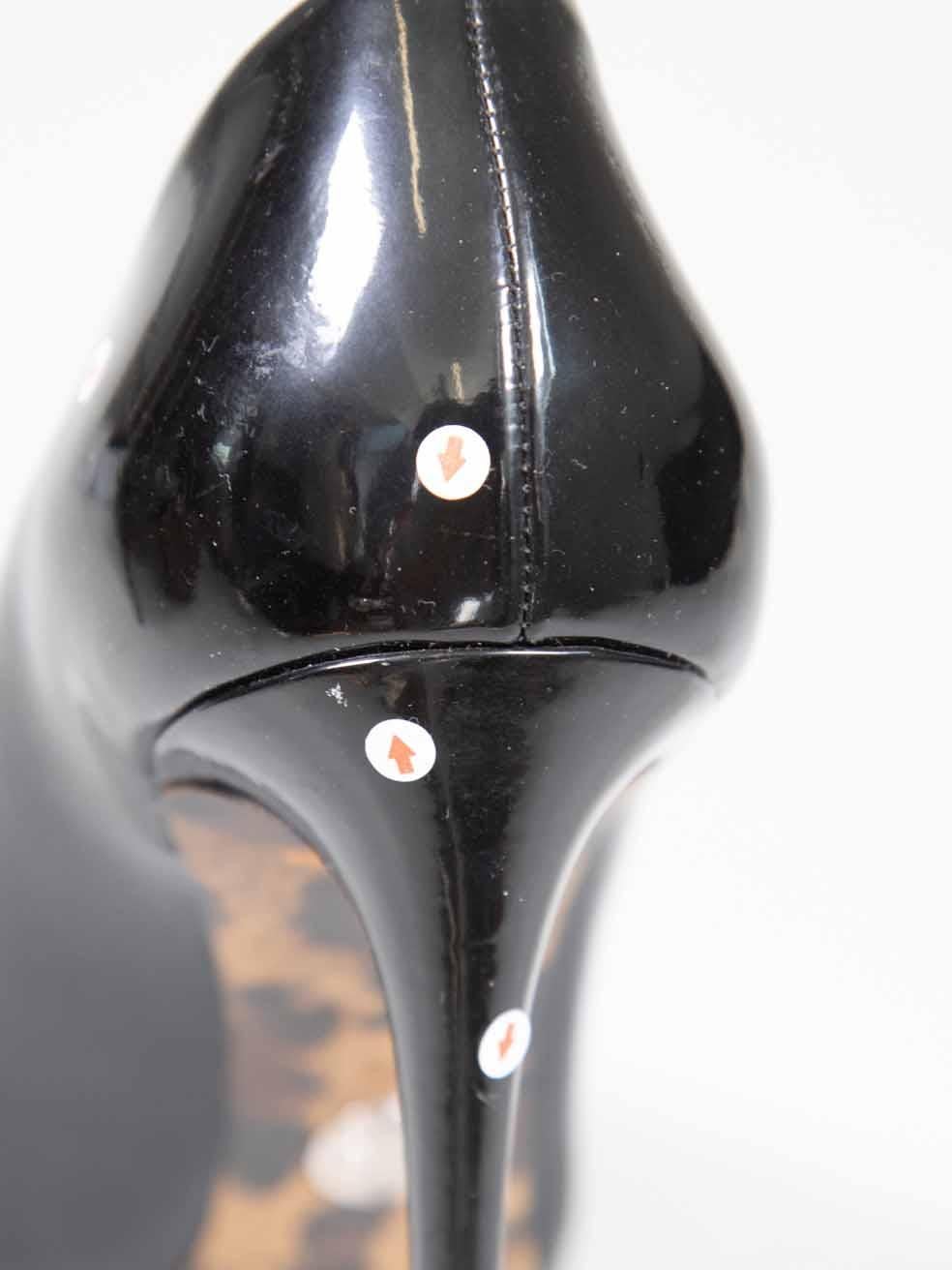 Dolce & Gabbana Black Patent Leopard Sole Pumps Size IT 38 For Sale 6