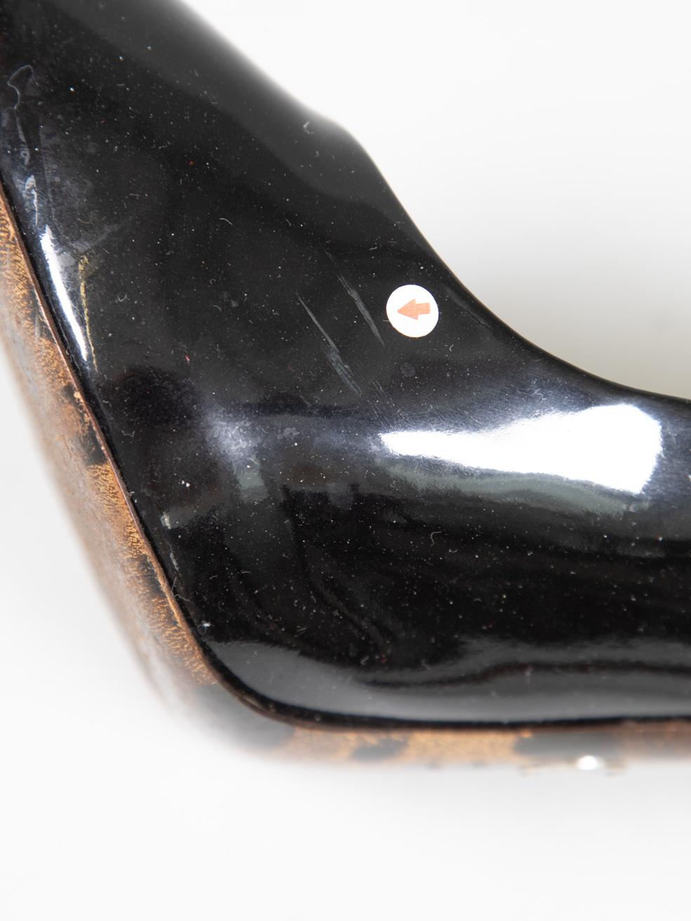 Dolce & Gabbana Chaussures à semelle léopard vernies noires Taille IT 38 en vente 3