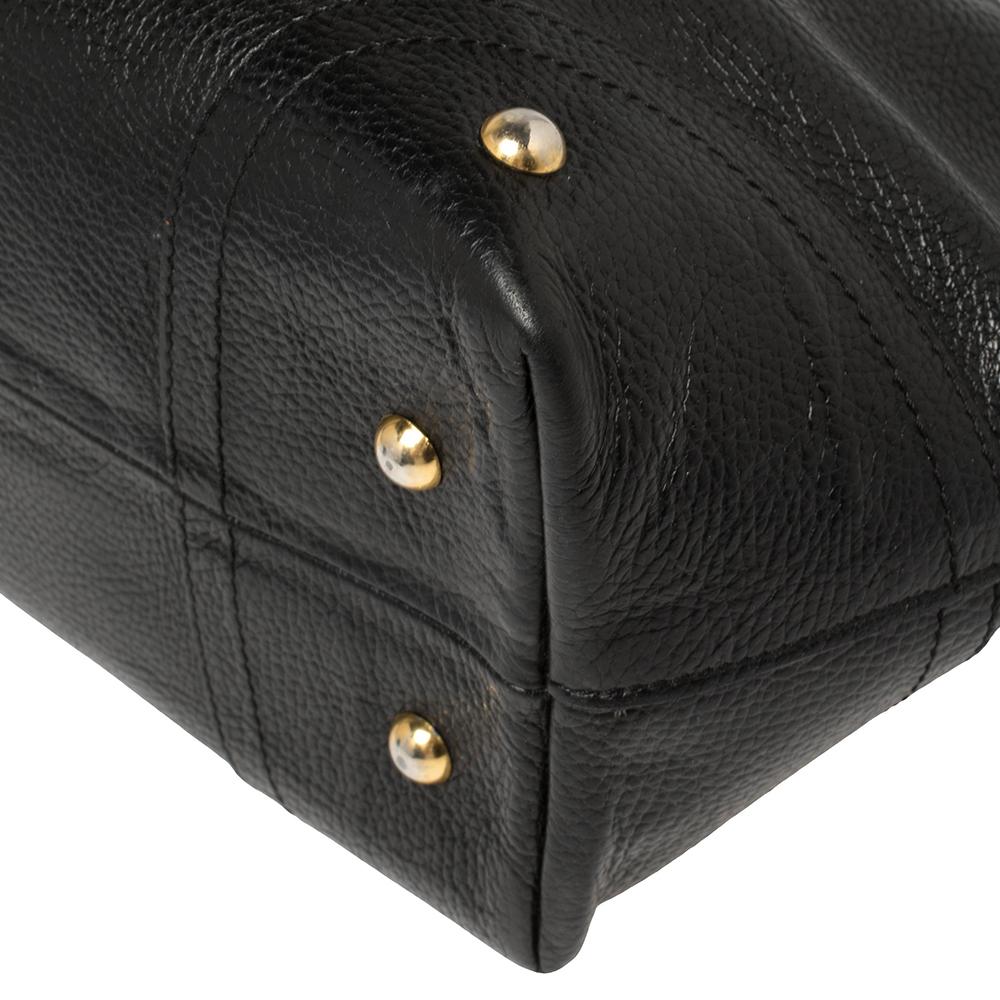 Dolce & Gabbana Black Pebbled Leather D Ring Vintage Tote 5