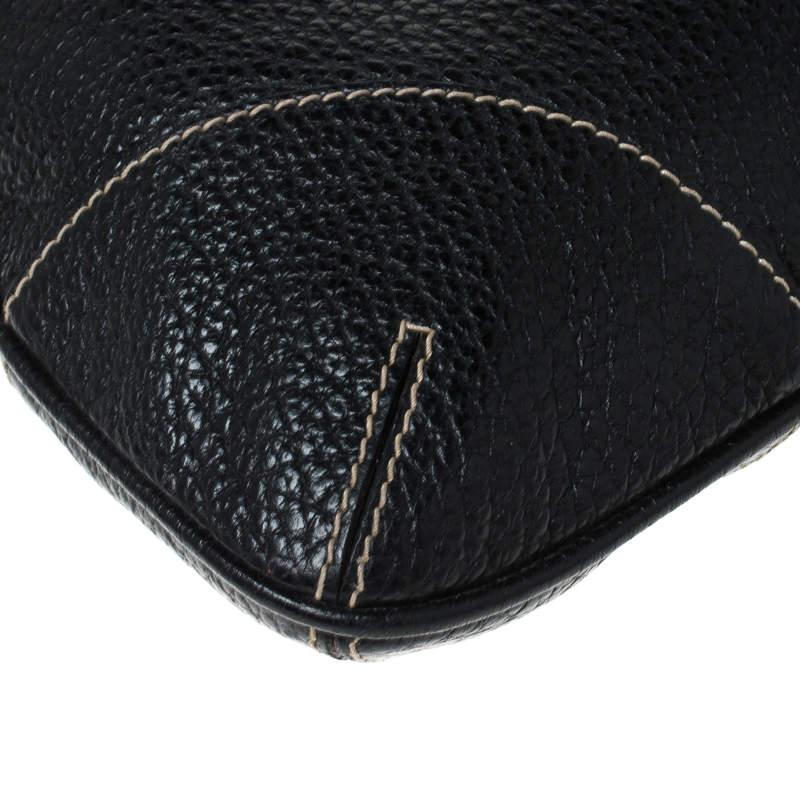 Dolce & Gabbana Black Pebbled Leather Ring Shoulder Bag For Sale 5