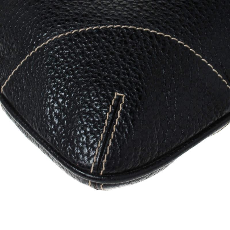 Dolce & Gabbana Black Pebbled Leather Ring Shoulder Bag 5