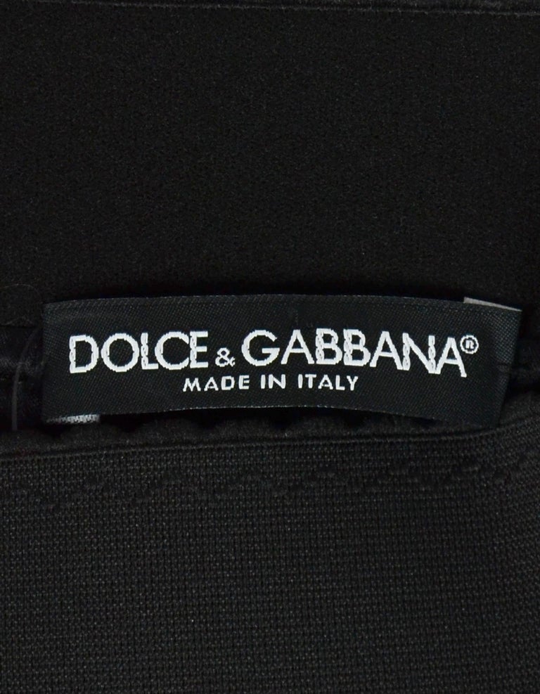 Dolce and Gabbana Black Pink Rose Floral Print Pencil Skirt sz IT\36 ...