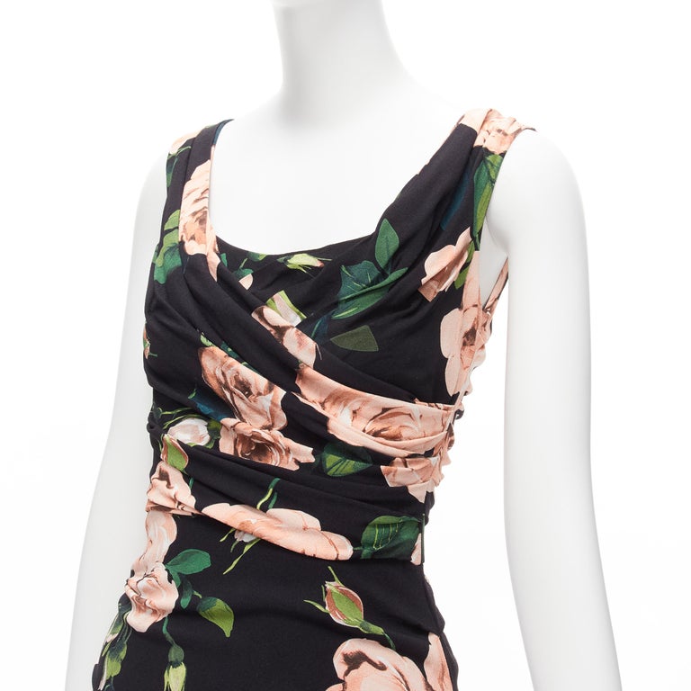 strapless open back dress RUNWAY Dolce Gabbana D&G Floral Pink Silk Dress F/W 2004 (S) – Ciao Kasia main image 0