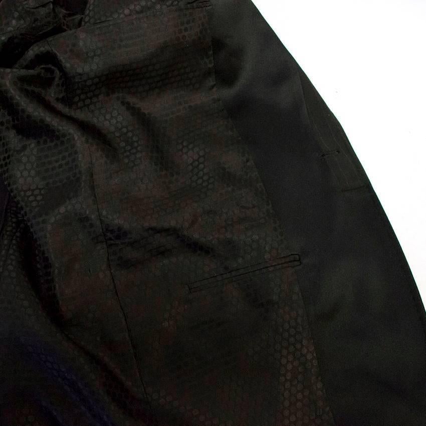 Dolce & Gabbana Black Pinstripe Blazer with Silk Lapel Size XXL - EU 54 For Sale 1