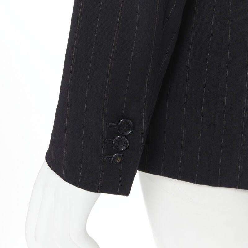 DOLCE GABBANA black pinstripe wool blend double breasted blazer skirt set IT42 M 4