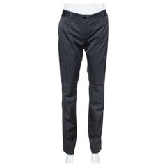 Dolce & Gabbana Black Pinstriped Cotton Tailored Pants M