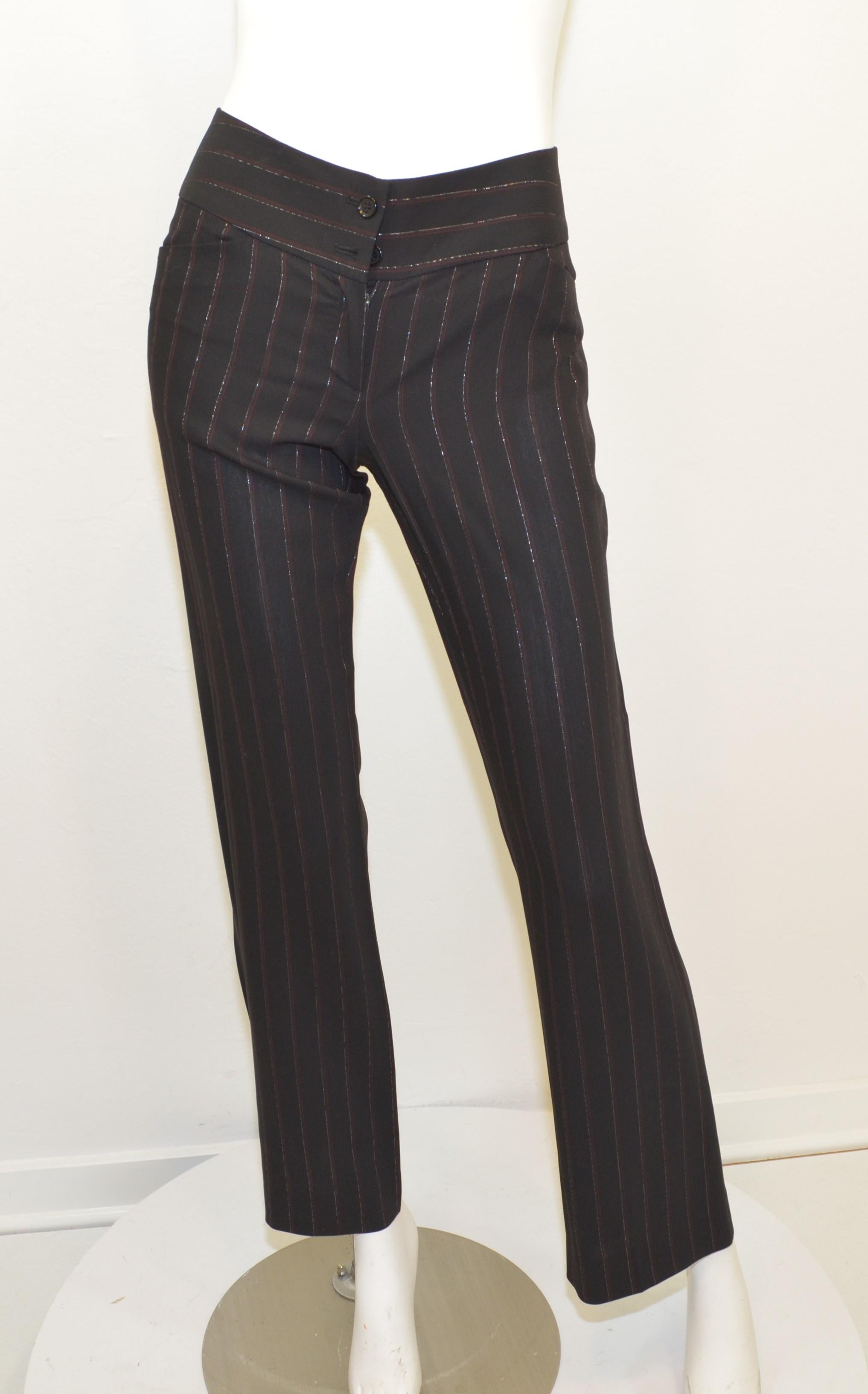 Dolce & Gabbana Black Pinstriped Jacket and Pants Suit Set 1