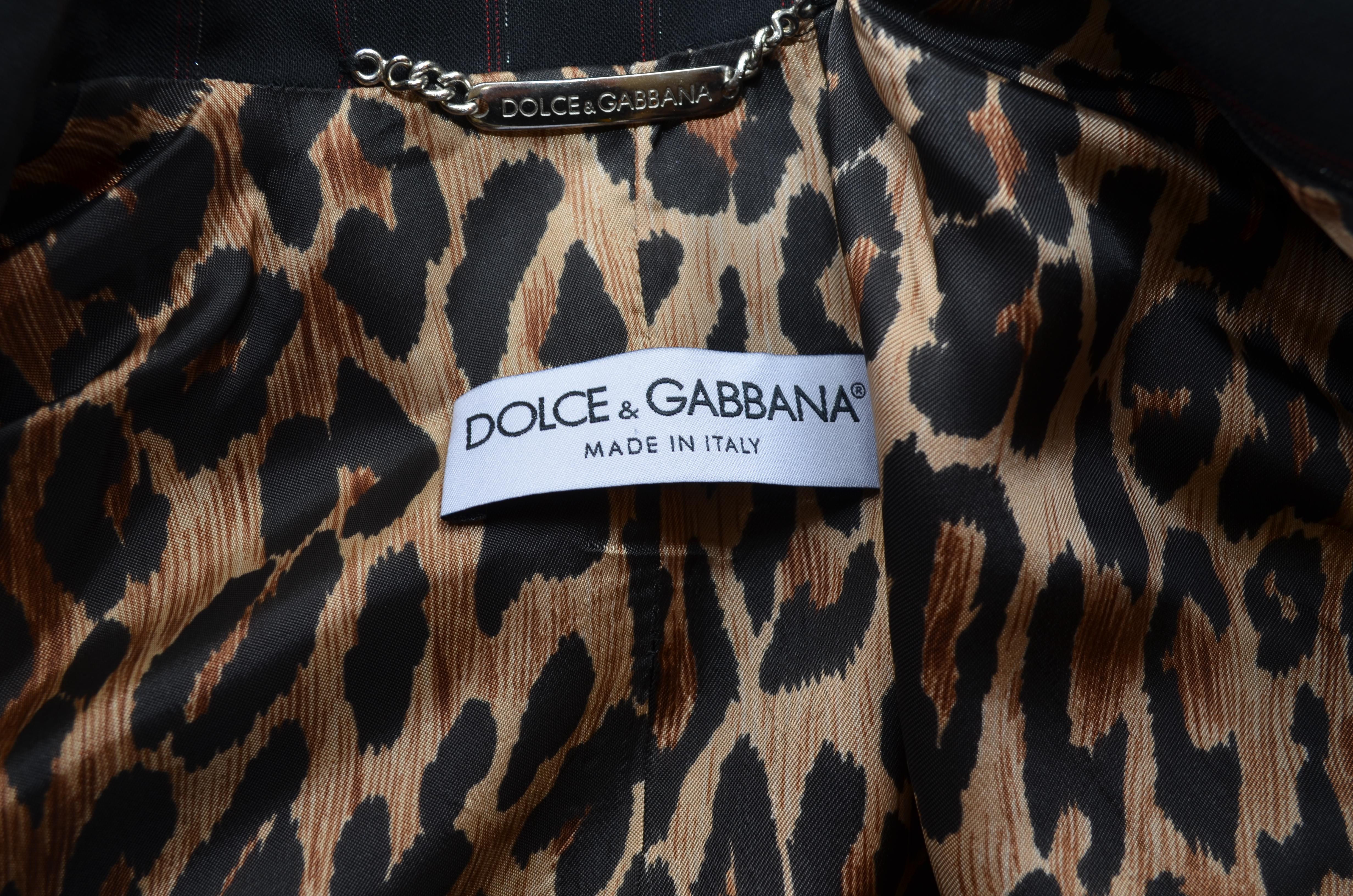 Dolce & Gabbana Black Pinstriped Jacket and Pants Suit Set 2