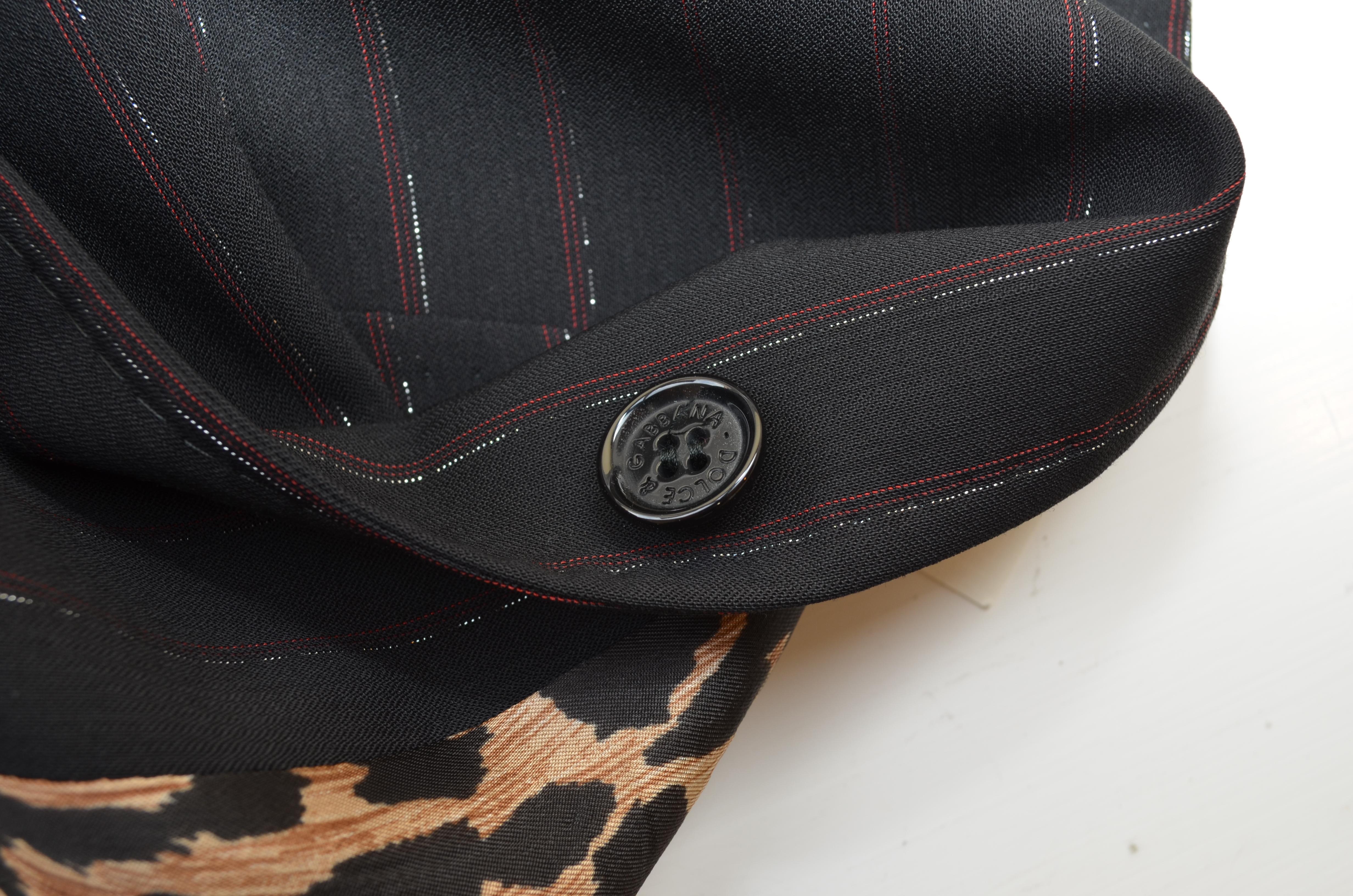 Dolce & Gabbana Black Pinstriped Jacket and Pants Suit Set 4