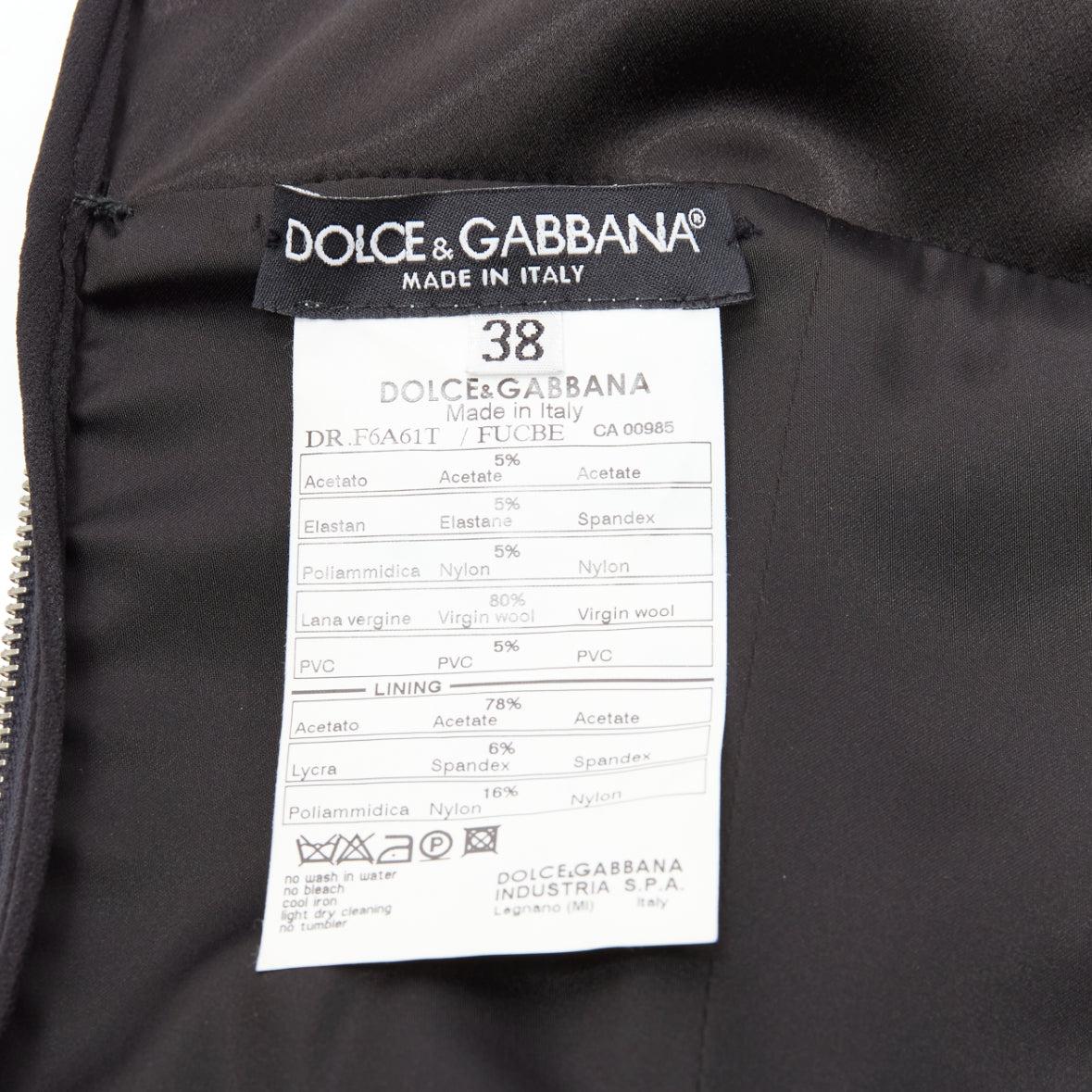 DOLCE GABBANA black plastic chain boned corset dress IT38 XS Rihanna For Sale 3