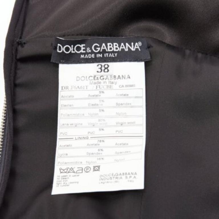 DOLCE GABBANA black plastic chain boned corset dress IT38 XS Rihanna 3