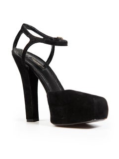 Dolce & Gabbana Black Platform Suede Heels Size IT 39.5