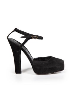 Dolce & Gabbana Black Platform Suede Heels Size IT 39.5