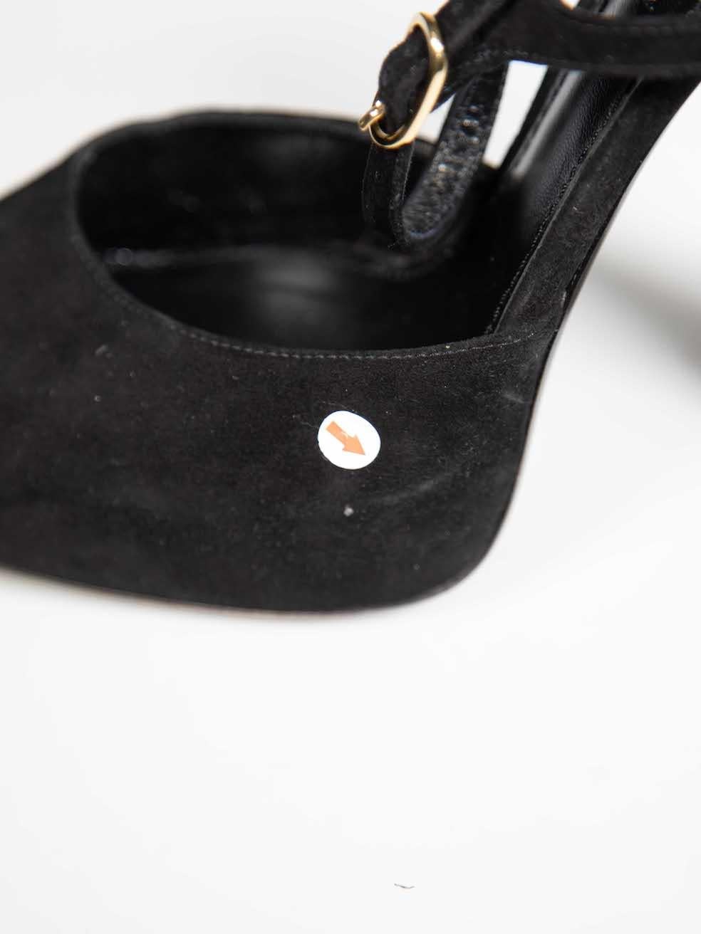 Dolce & Gabbana Black Platform Suede Heels Size IT 39.5 For Sale 3