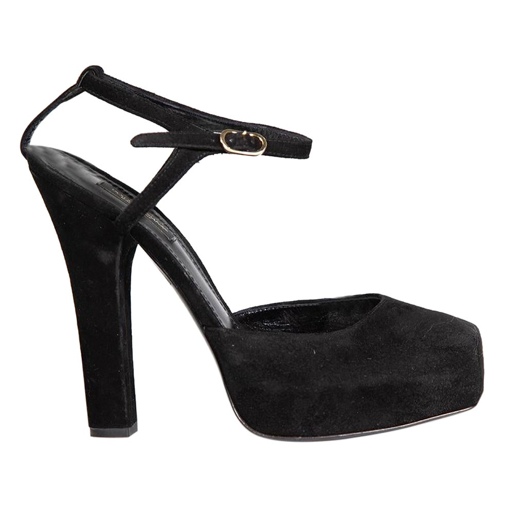 Dolce & Gabbana - Pumps in pelle scamosciata con piattaforma nera Taglia IT 39.5