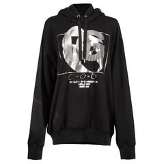 Dolce & Gabbana, capuche noire à motifs graphiques et gouttes de platine, taille XL