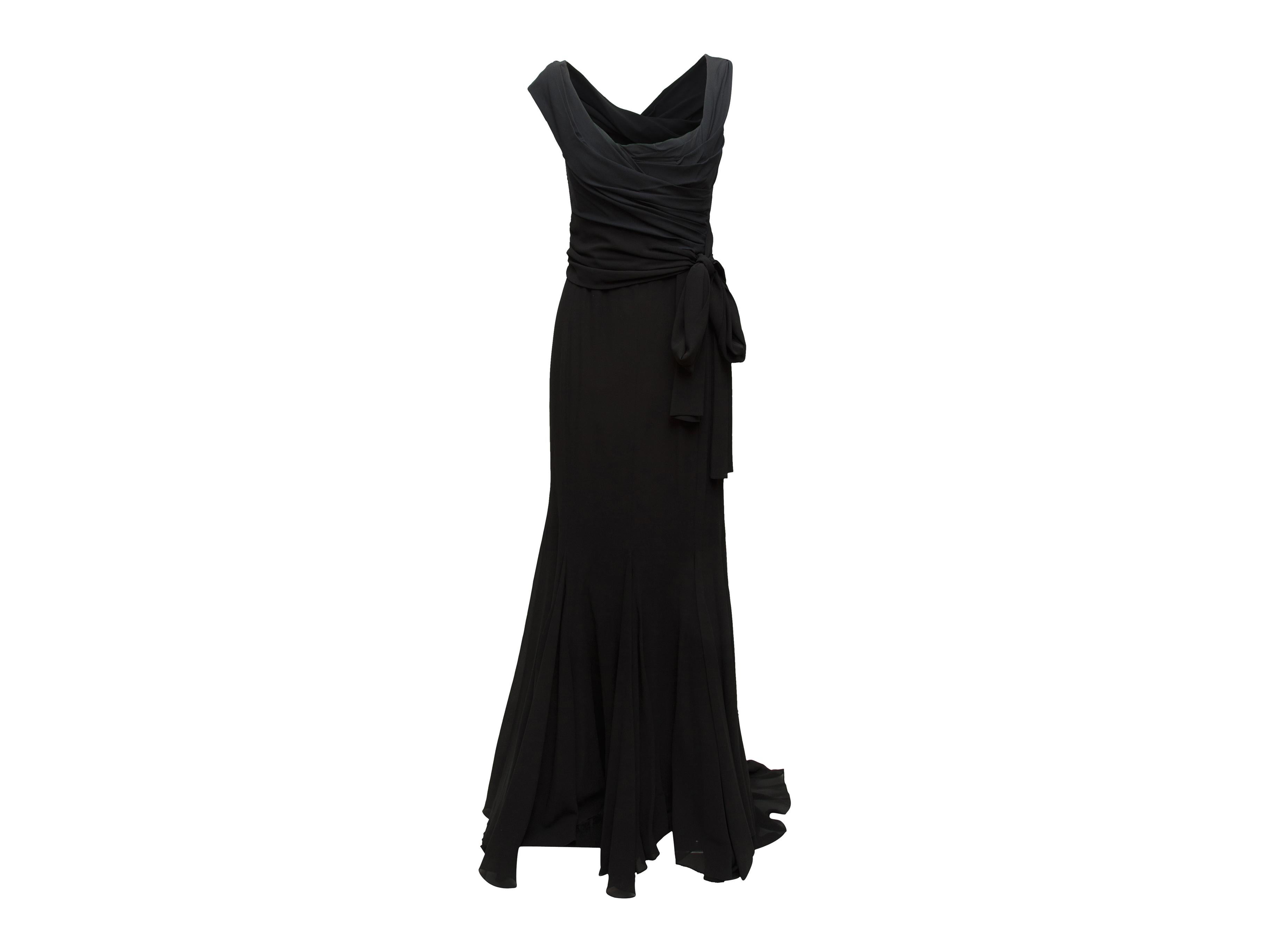 Dolce & Gabbana Black Pleated Gown In Good Condition In New York, NY