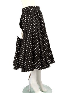 Dolce & Gabbana Black Polka Dot Midi Skirt Size L