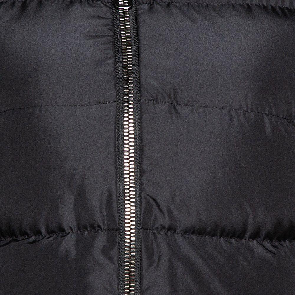 Women's Dolce & Gabbana Black Polka Dot Print Quilted Nylon Hooded Fitted Down Jacket IT