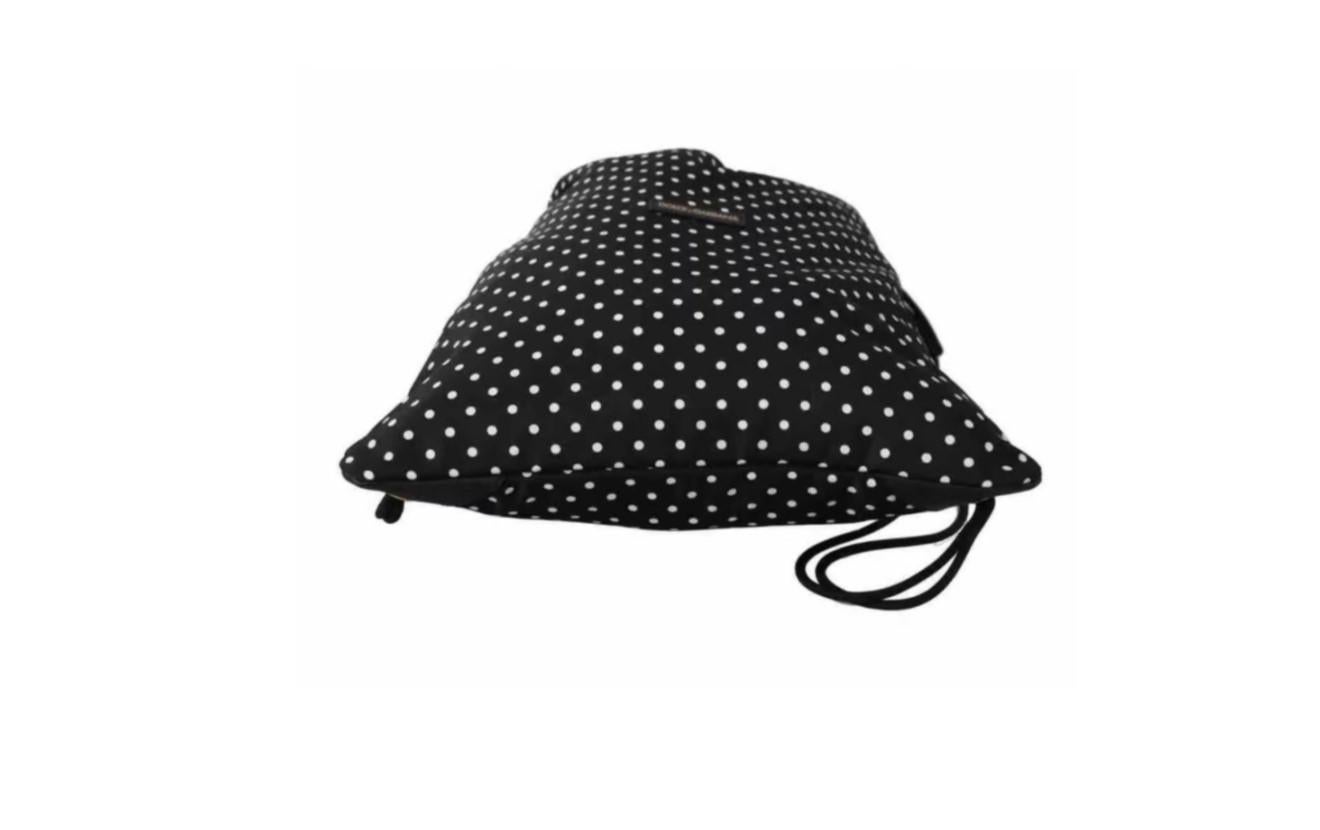 black polka dot backpack
