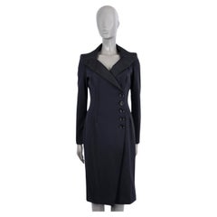 DOLCE & GABBANA black polyamide STRETCHY COAT-STYLE Dress 42 M