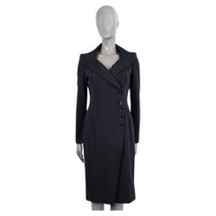 DOLCE & GABBANA noir polyamide STRETCHY COAT-STYLE Robe 42 M