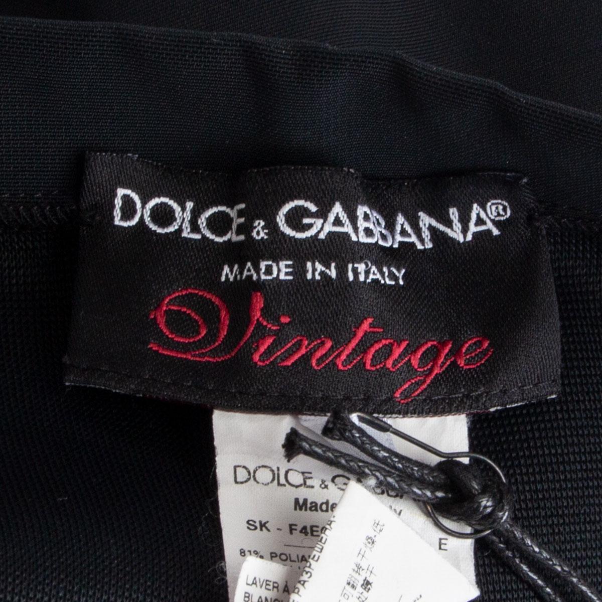 Black DOLCE & GABBANA black polyester PANELED PENCIL Skirt 40 S For Sale