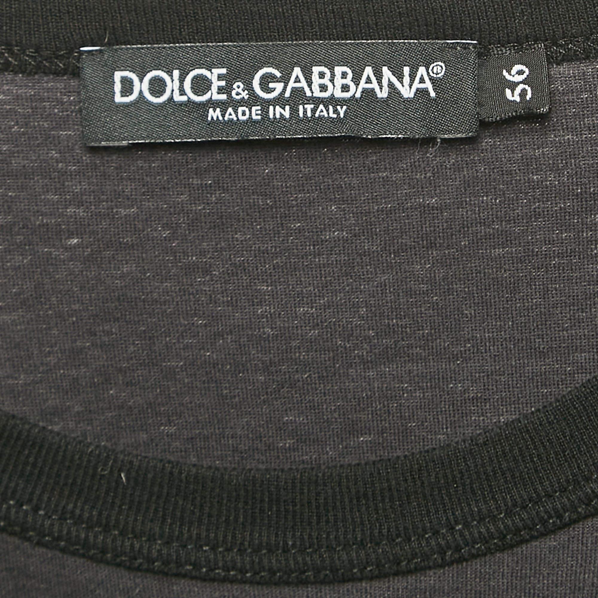  Dolce & Gabbana T-Shirt col rond en coton imprimé noir XXXL Pour hommes 