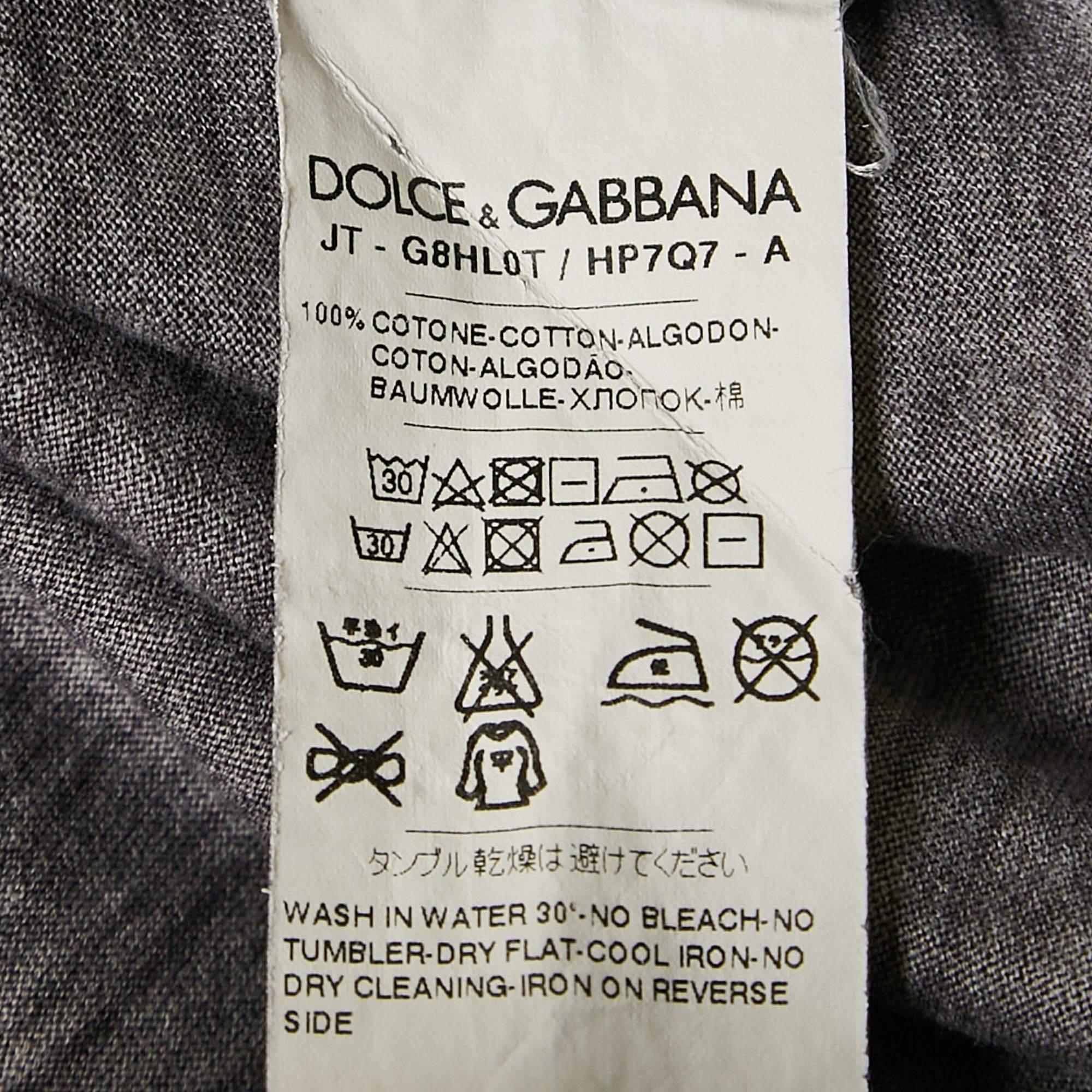 Dolce & Gabbana T-Shirt col rond en coton imprimé noir XXXL 1