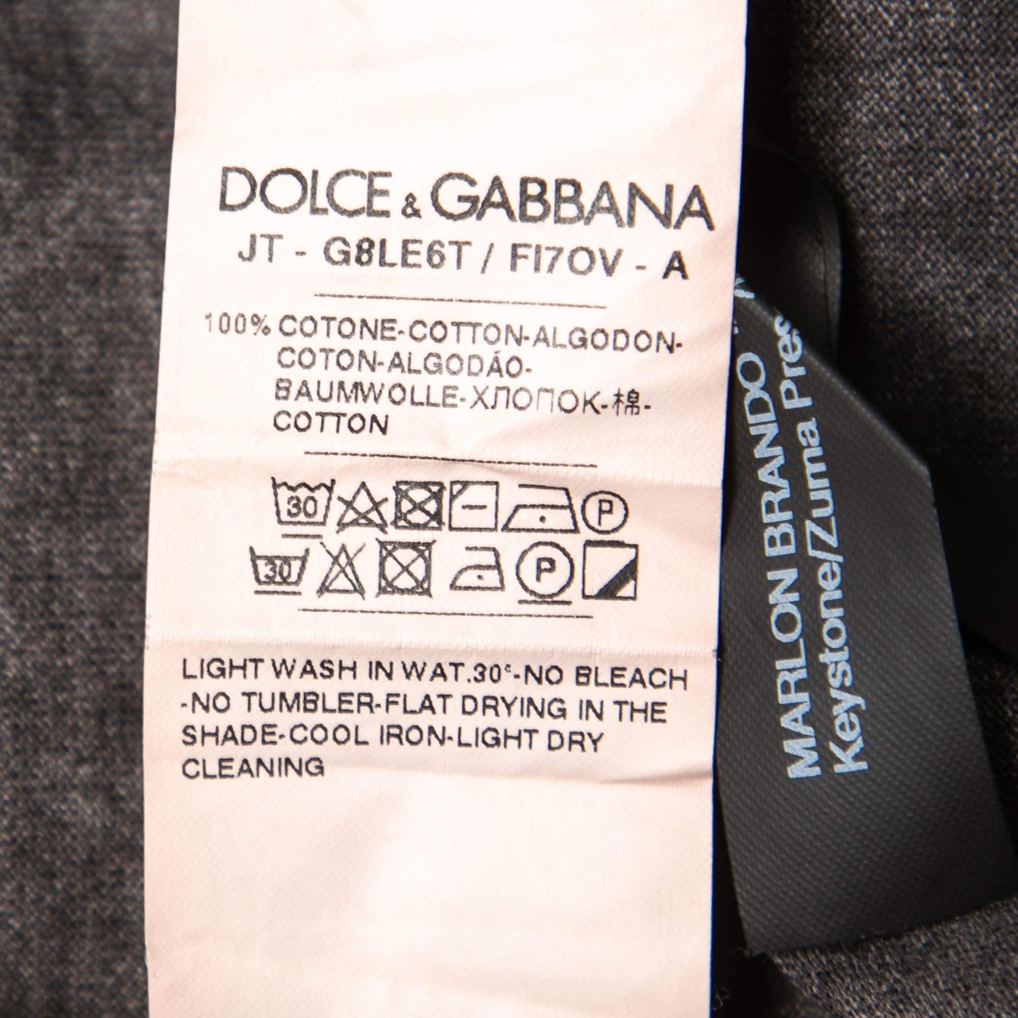 Dolce & Gabbana Black Printed Cotton Short Sleeve T-Shirt M For Sale 1