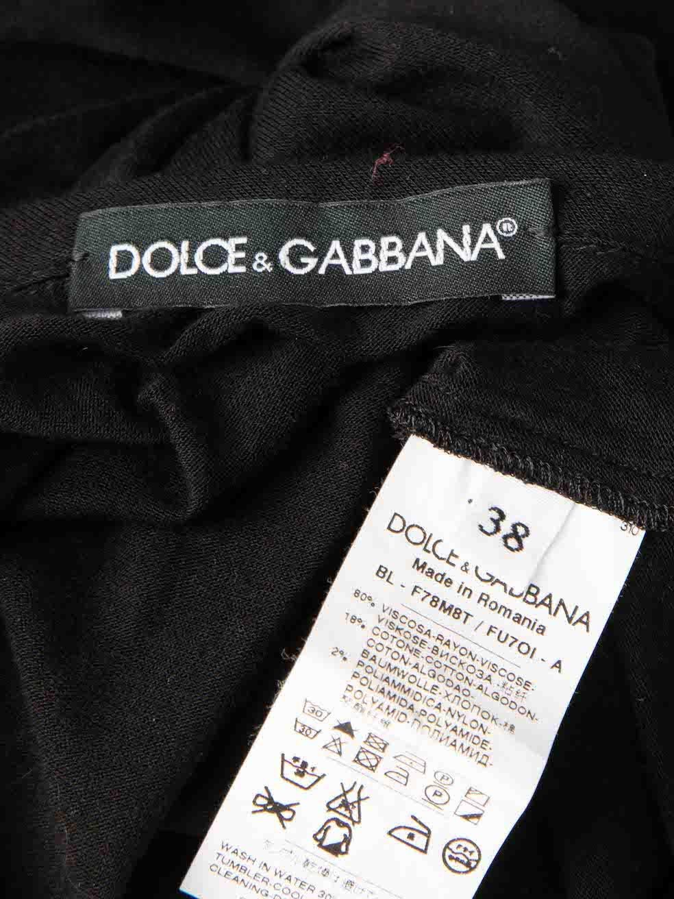 Women's Dolce & Gabbana Black Puff Sleeve Lace Ruffle Blouse Size XS