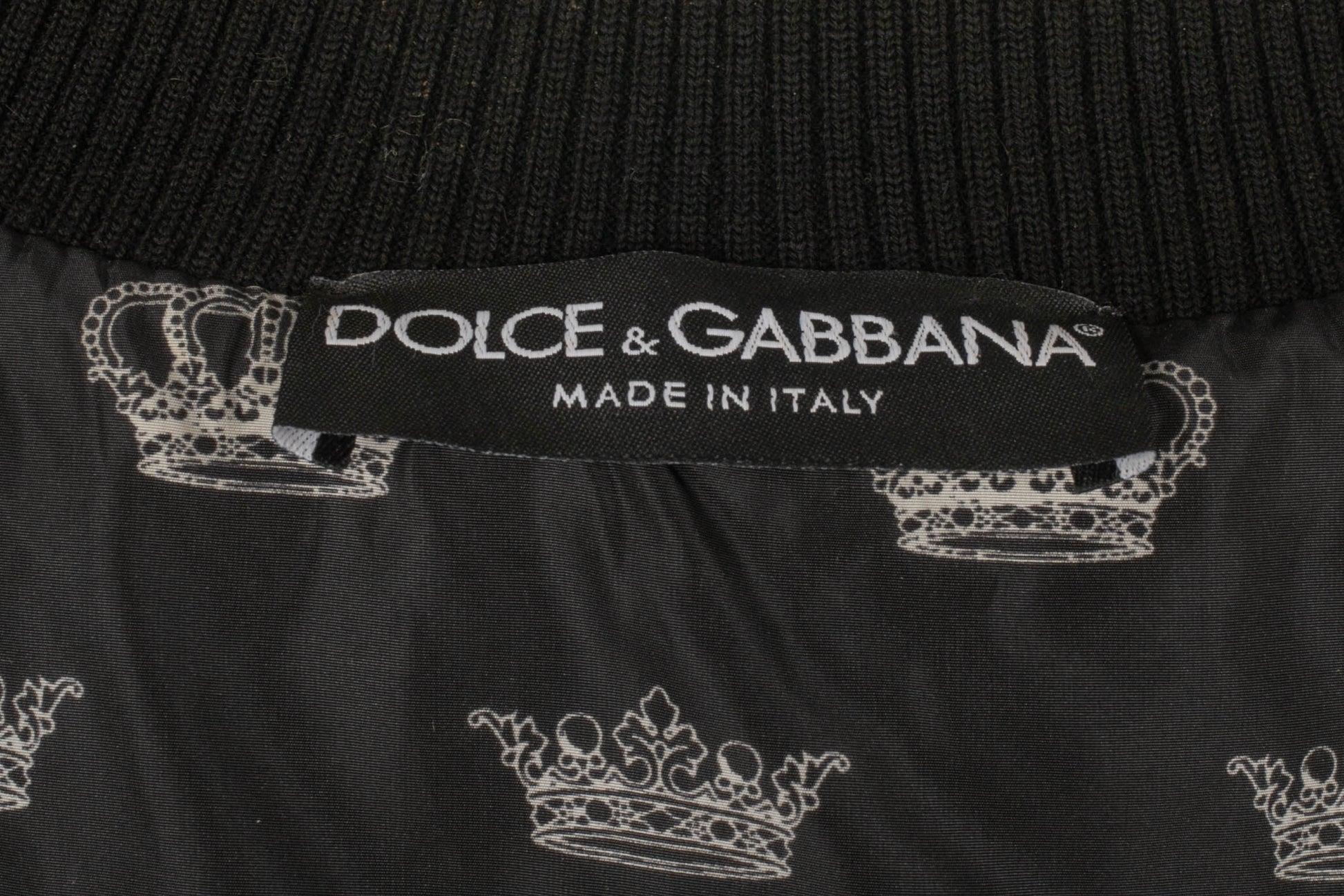 Dolce & Gabbana Black Quilted Bomber Jacket For Sale 6