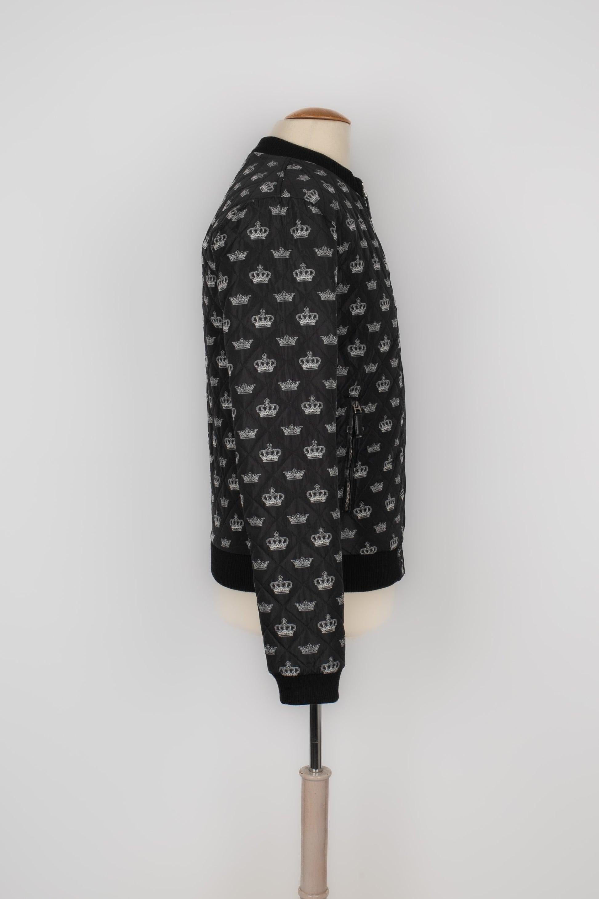 Men's Dolce & Gabbana Black Quilted Bomber Jacket For Sale
