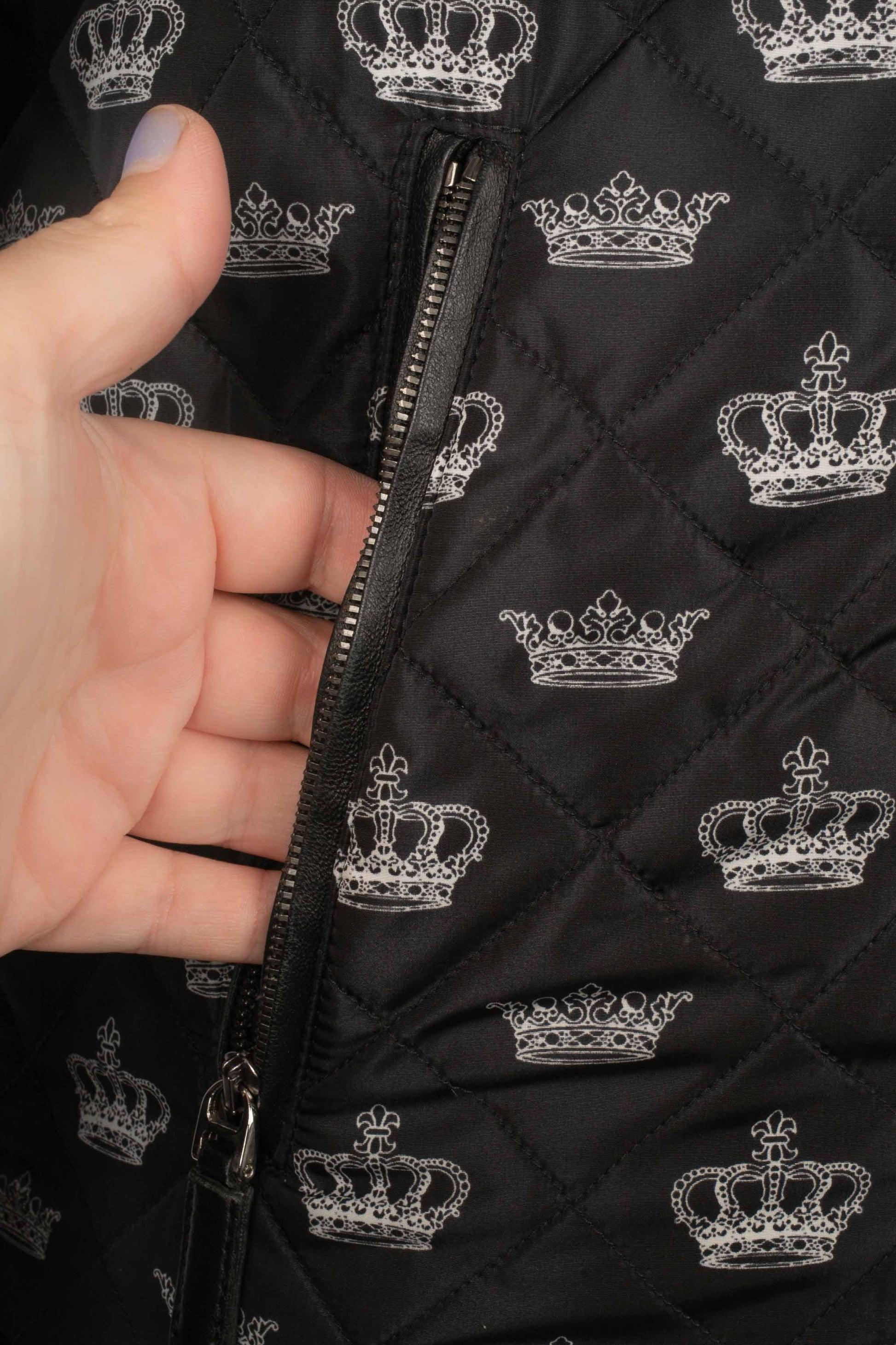 Dolce & Gabbana Black Quilted Bomber Jacket For Sale 2