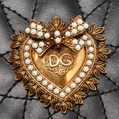 Dolce & Gabbana Black Quilted Leather Devotion iPhone XS Cover