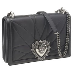 Dolce & Gabbana Black Quilted Leather Devotion Shoulder Bag
