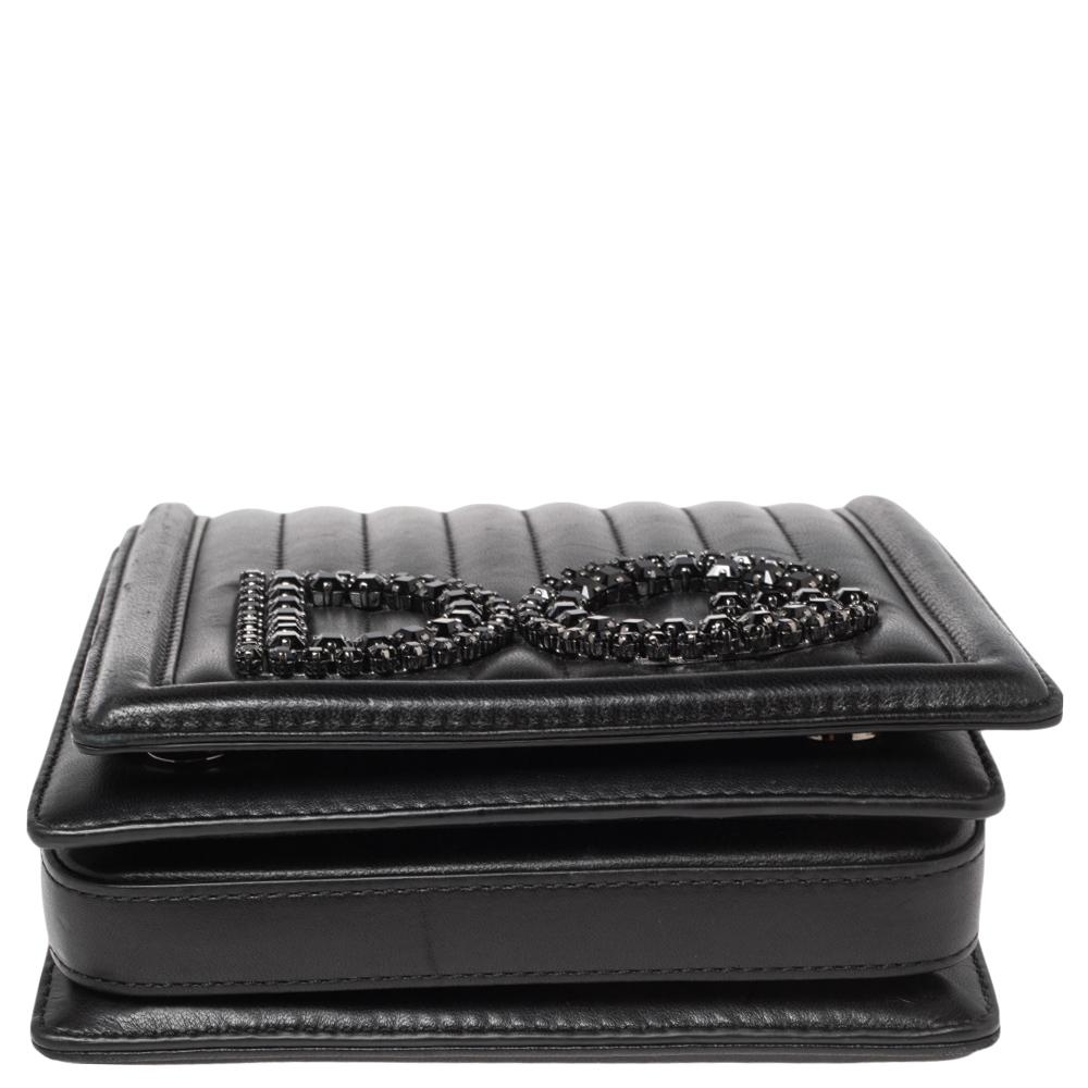 Dolce & Gabbana Black Quilted Leather DG Girls Shoulder Bag 1