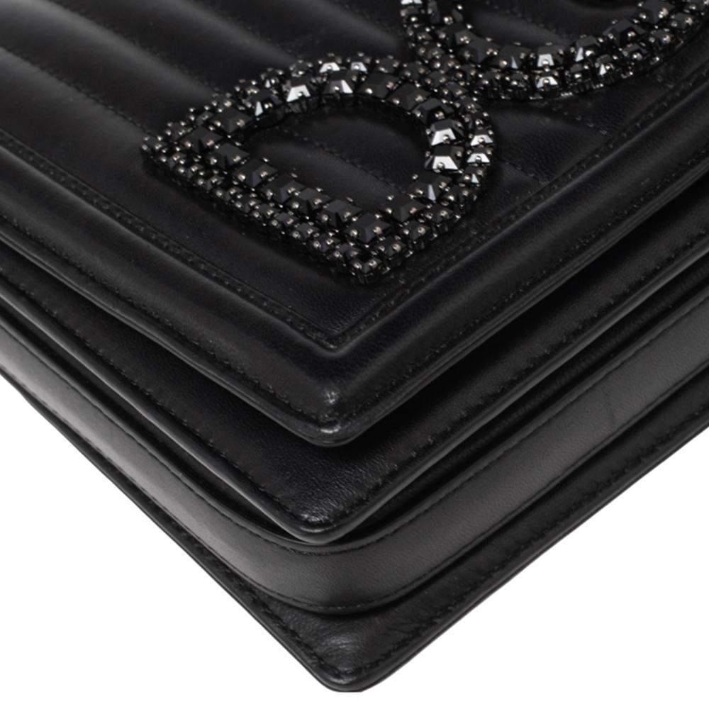 Dolce & Gabbana Black Quilted Leather DG Girls Shoulder Bag 2